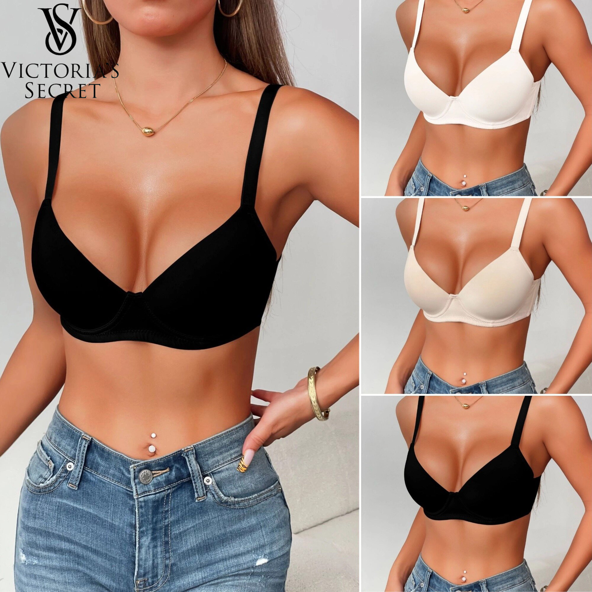 ✨Victoria's Secret✨- 3 κομμάτια👙💥2025 νέο ρομαντικό λεπτό, απαλό και αναπνέον σουτιέν
