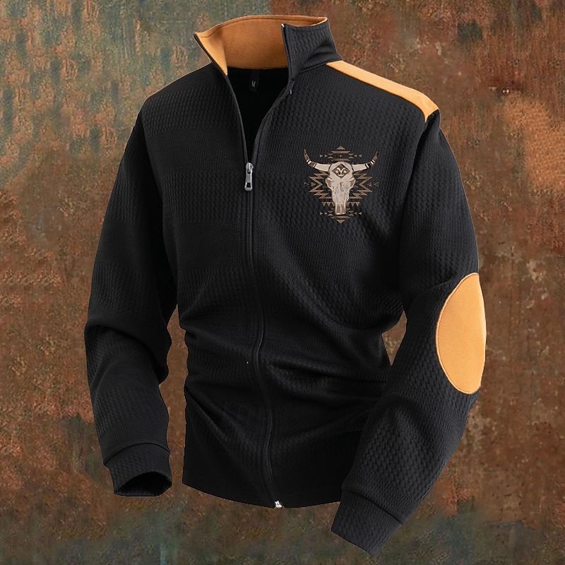 Ανδρικό ελαφρύ μπουφάν Casual Jacket Καθημερινά Διακοπές Αναπνεύσιμο στρώμα Ζακάρ Τσέπης Φθινοπωρινό και Χειμώνα Color Block Αντιλόπη Μόδα Κλασικό Κολάρο με βάση