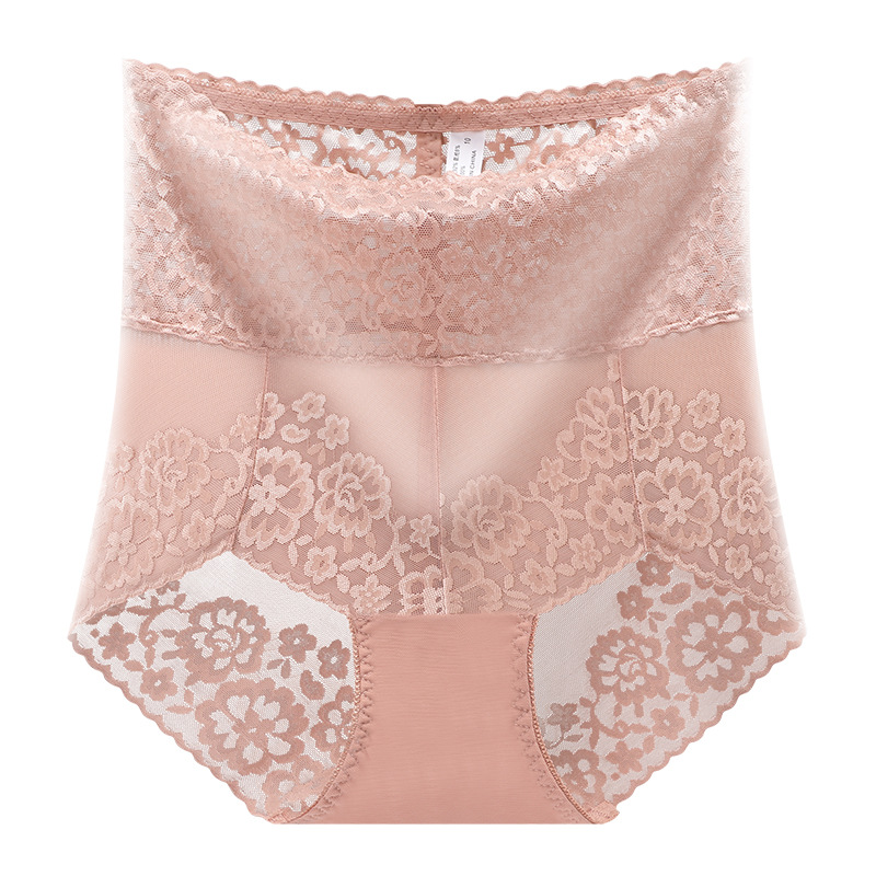 ✨【5-pack】✨Σέξι δαντέλα εσώρουχα με ψηλή μέση Ice Silk Seamless Body Shaper
