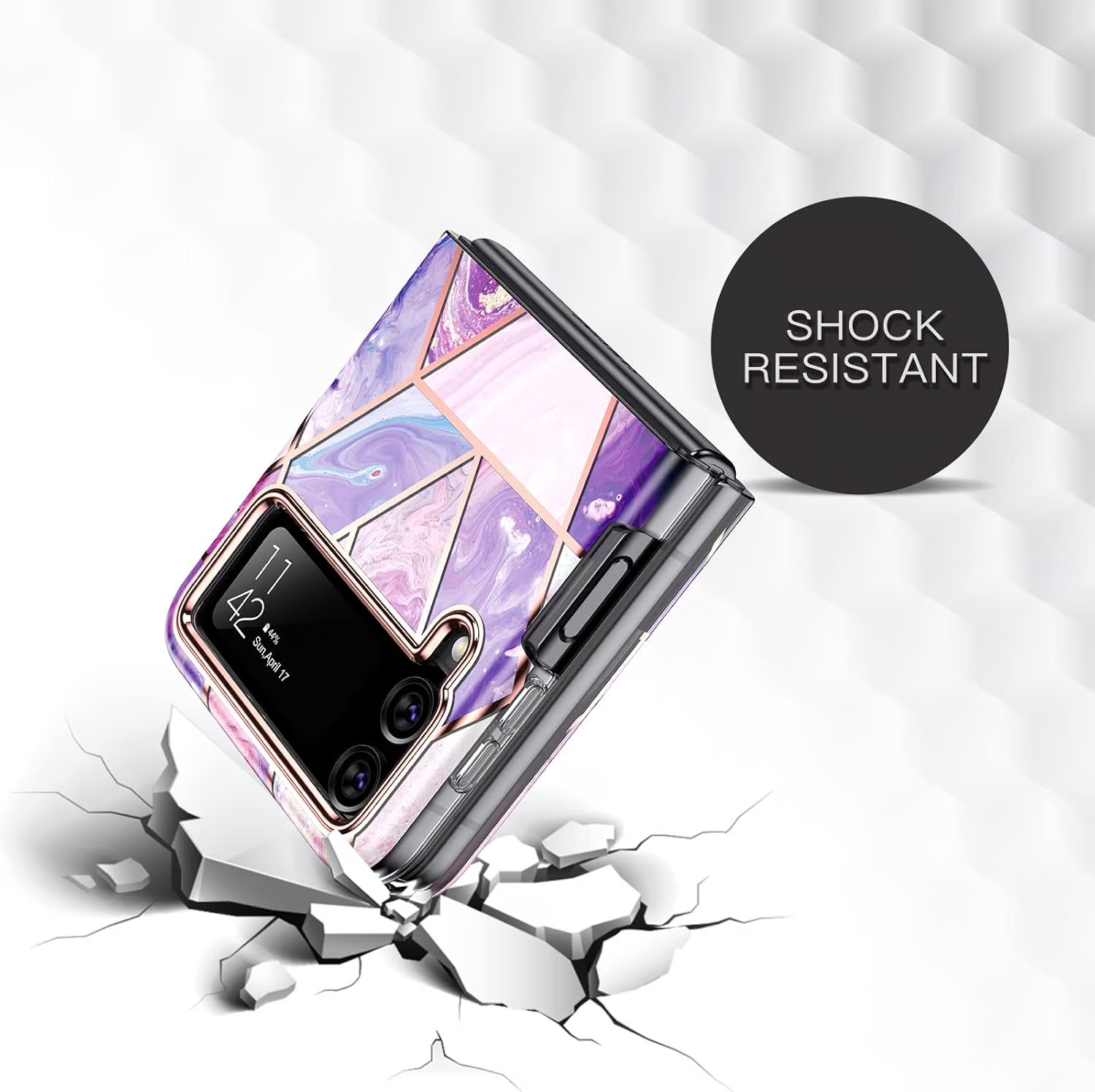 Θήκη τηλεφώνου με μοτίβο μαρμάρου για Galaxy Z Flip 6 / Galaxy Z Flip 5 / Galaxy Z Flip 4 / Galaxy Z Flip 3