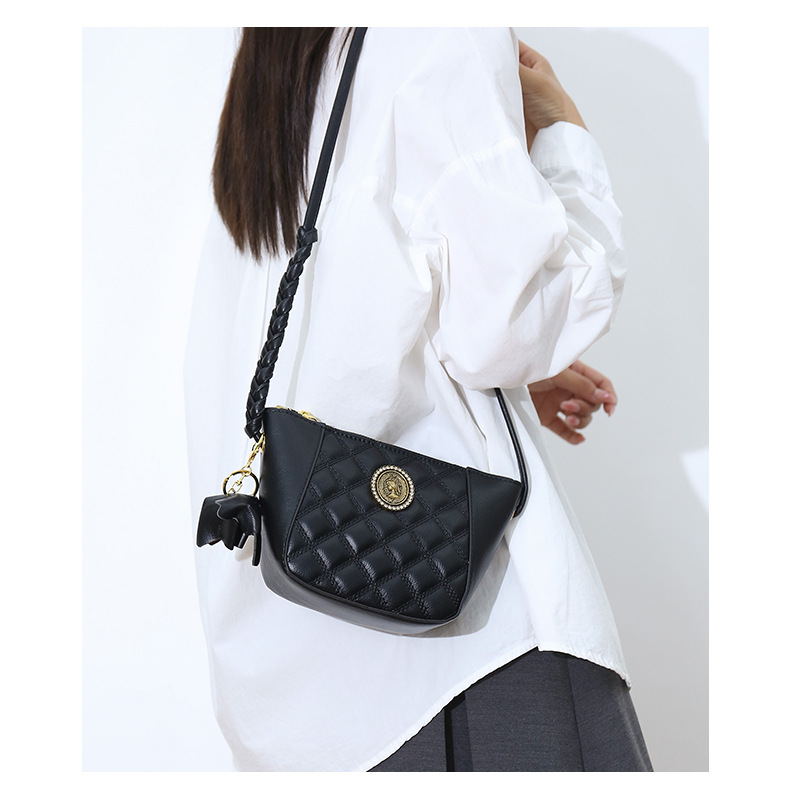 [Bag®]👜Ελαφρύ, πολυτελές bucket bag με υφή υψηλής ποιότητας💗💃 Τσάντα χιαστί χιαστί με διαμαντένια γραμμή κεντήματος με μικρό ελέφαντα😍