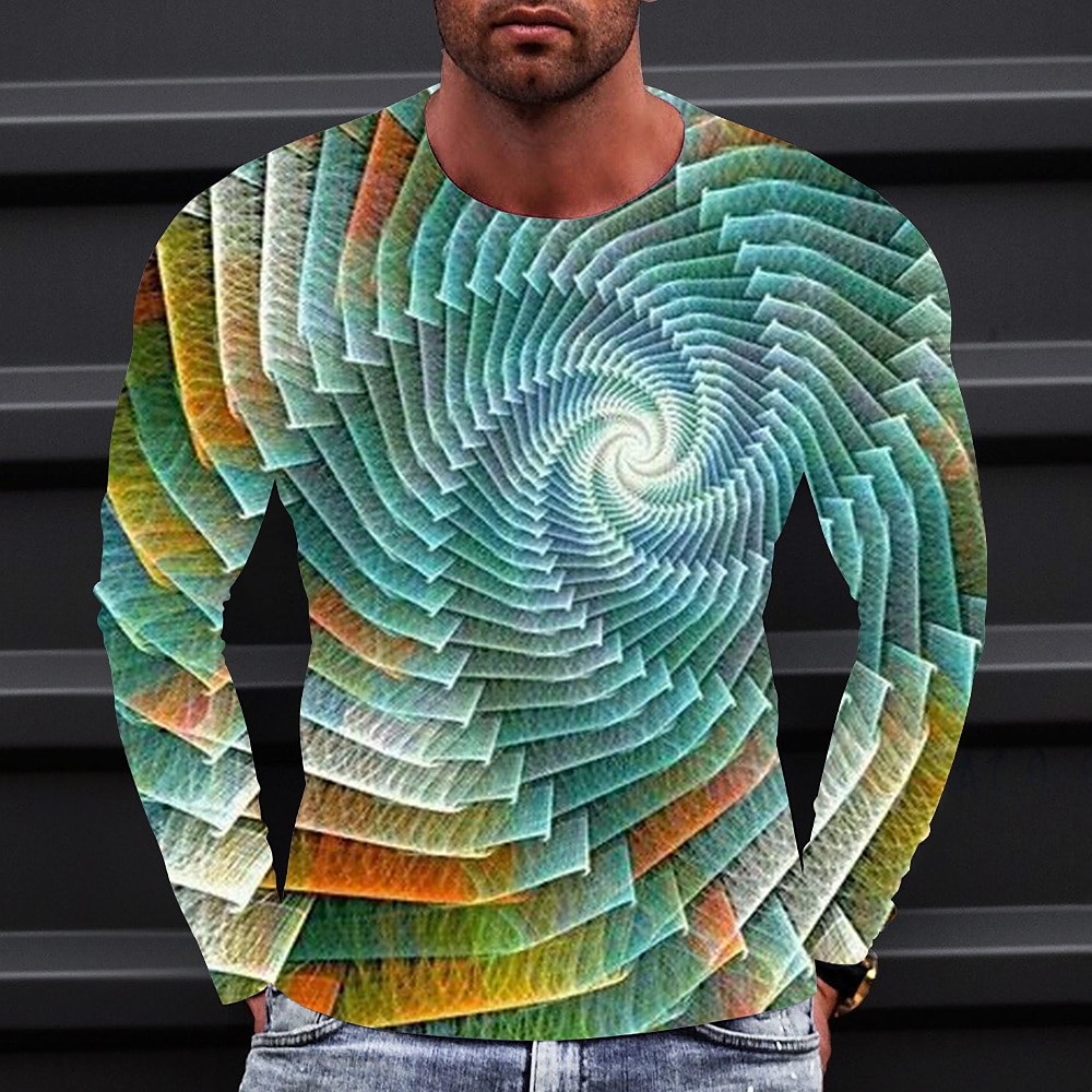 Men's Graphic Gradient Metallic Shirt T shirt Long Sleeve T shirt 3D Print Crew Neck Shirt Vintage Fashion Designer Outdoor Daily Sports 1 2 3 Spring &  Fall Clothing Apparel S M L XL 2XL 3XL 4XL 2024 - $21.99 &ndash;P13