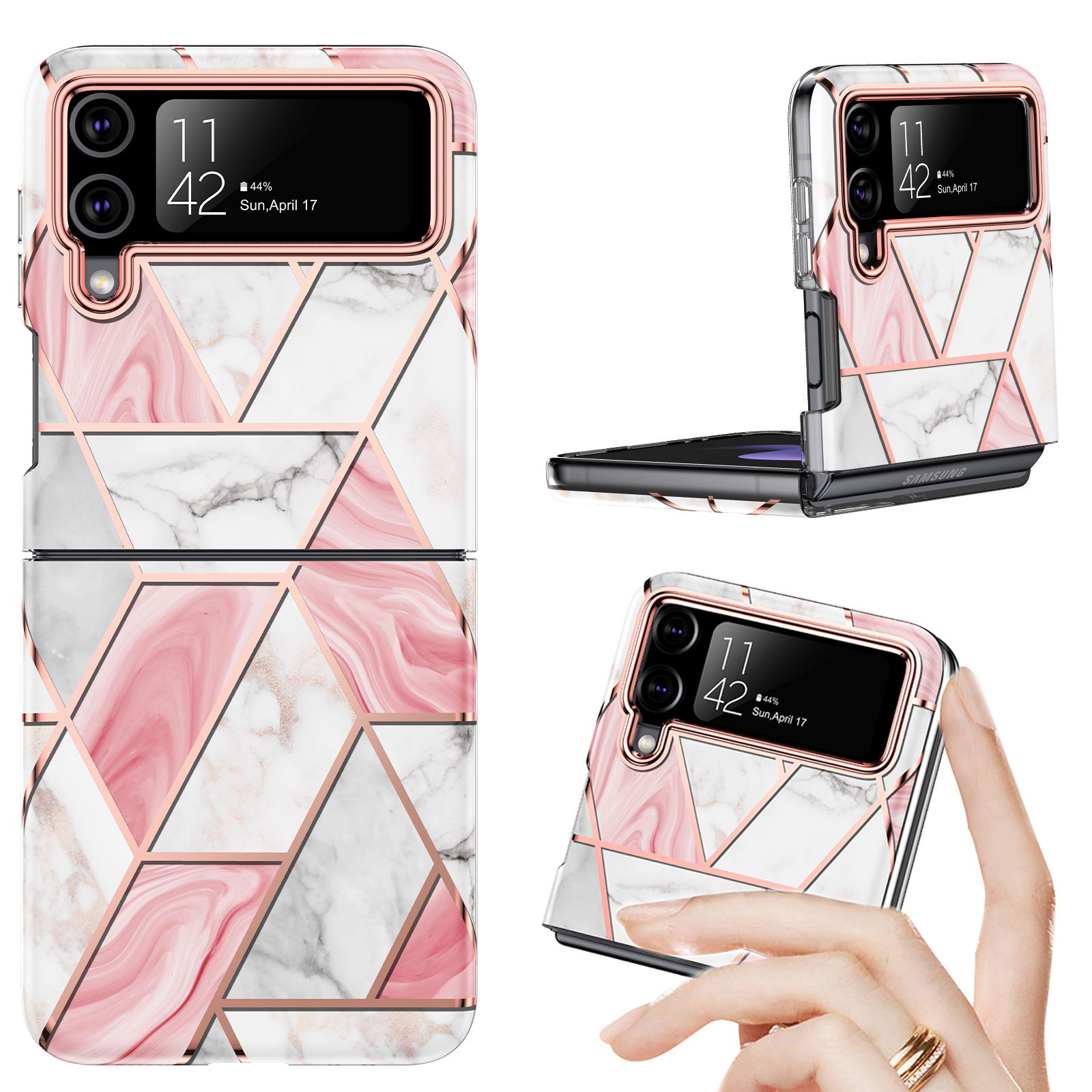 Θήκη τηλεφώνου με μοτίβο μαρμάρου για Galaxy Z Flip 6 / Galaxy Z Flip 5 / Galaxy Z Flip 4 / Galaxy Z Flip 3