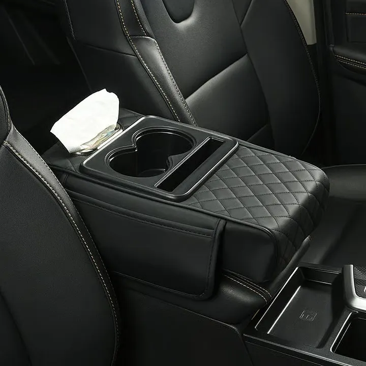 Premium PU Leather Car Console Organizer