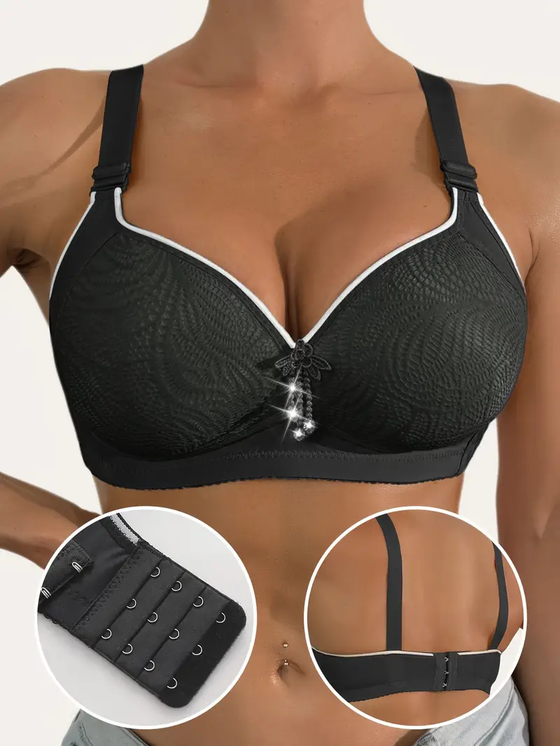 Γυναικείο αθλητικό σουτιέν χωρίς ραφές - ενισχυμένη στήριξη, ρυθμιζόμενες τιράντες, διακοσμητικό σε αντίθεση, άνετο καθημερινό στυλ