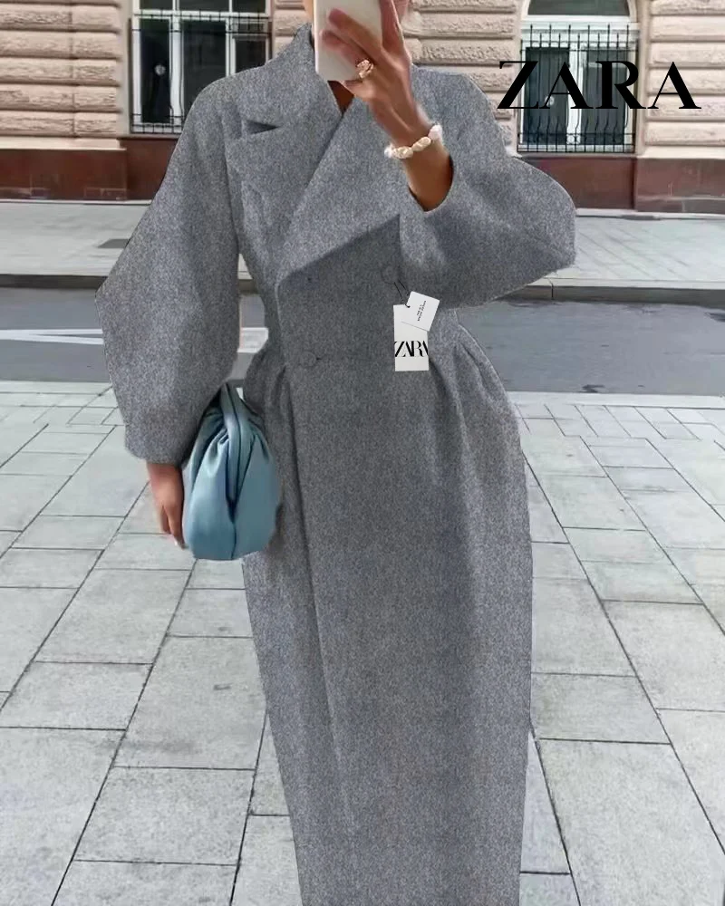 🐑[ZARA®]💗💃 Νέο φθινόπωρο 2023 Χειμώνας υψηλής ποιότητας πουκάμισο με μάλλινο γιακά Γυναικείο μάλλινο μπουφάν