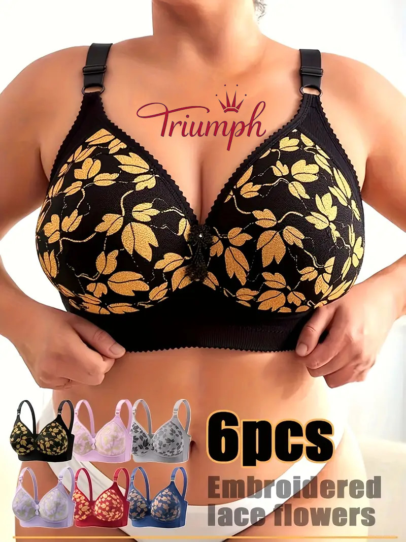 Triumph - (σετ 3 τεμαχίων) σουτιέν push-up για μεγάλα μεγέθη με δαντέλα
