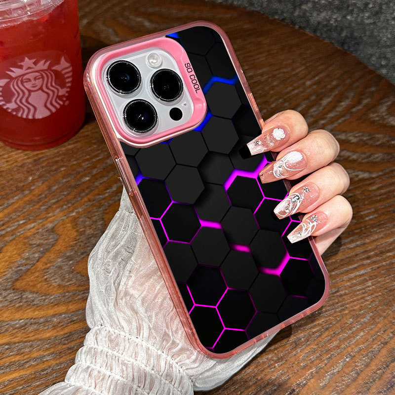 Νέα θήκη Premium Honeycomb Cube για iPhone Μοντέρνας μάρκας, αντικραδασμική, εύχρηστη με παγωμένη οθόνη, κατάλληλη για iPhone 16/15/14/13/12/11/16 Pro Max/15 Pro Max/Plus/X/XS/XR/XS