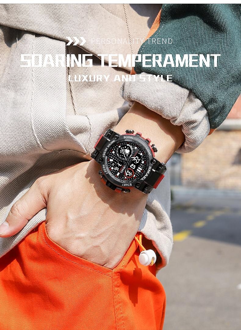 Smael Sports Watch Men Military Watch Digital Quartz Men Watch Waterproof 50M Swimming Alock Clock Army Men Wristwatches Kids Back to School Gift 2023 - US $16.99 &ndash;P2