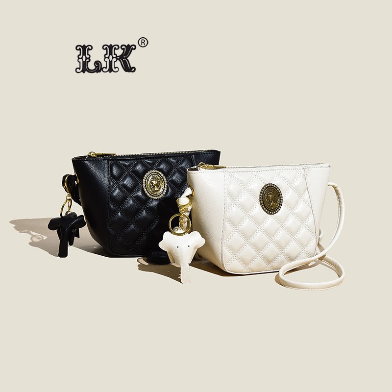 [Bag®]👜Ελαφρύ, πολυτελές bucket bag με υφή υψηλής ποιότητας💗💃 Τσάντα χιαστί χιαστί με διαμαντένια γραμμή κεντήματος με μικρό ελέφαντα😍