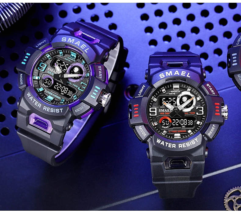 SMAEL Men Digital Watch Sports Tactical Fashion Wristwatch Luminous Stopwatch Alarm Clock Calendar Silicone Strap Watch Kids Back to School Gift 2023 - US $12.59 &ndash;P14