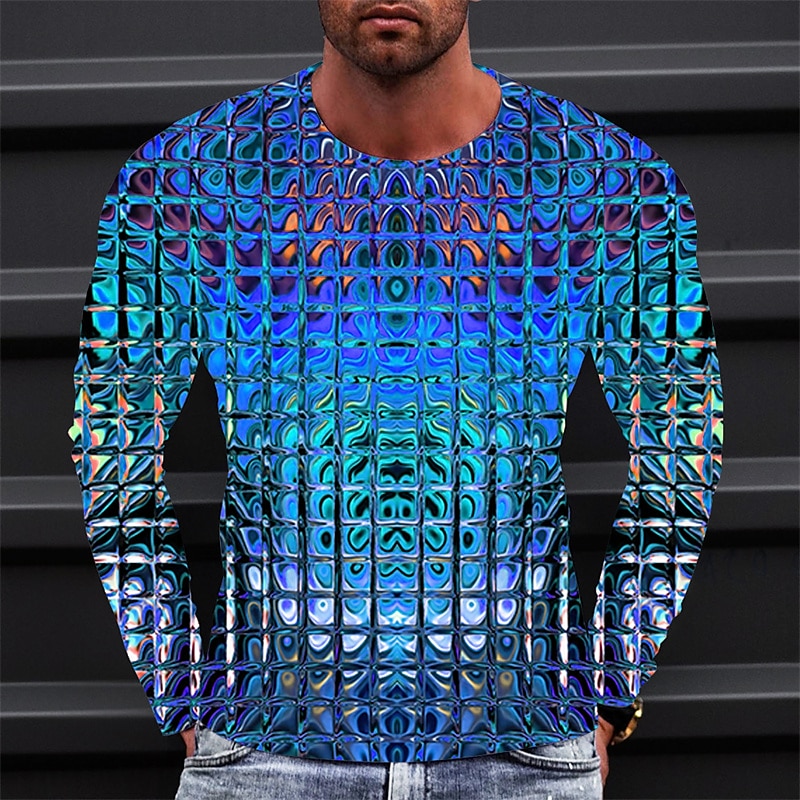 Men's Graphic Gradient Metallic Shirt T shirt Long Sleeve T shirt 3D Print Crew Neck Shirt Vintage Fashion Designer Outdoor Daily Sports 1 2 3 Spring &  Fall Clothing Apparel S M L XL 2XL 3XL 4XL 2024 - $21.99 &ndash;P5