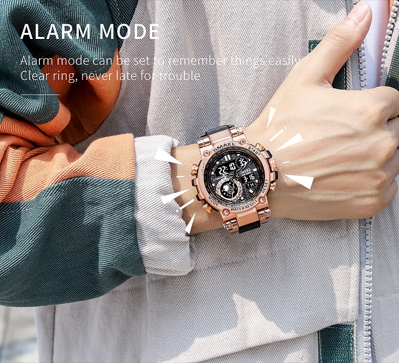 Smael Sports Watch Men Military Watch Digital Quartz Men Watch Waterproof 50M Swimming Alock Clock Army Men Wristwatches Kids Back to School Gift 2023 - US $16.99 &ndash;P6