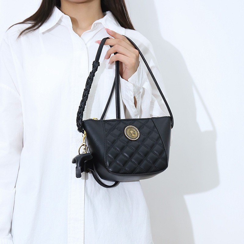 [Bag®]👜Ελαφρύ, πολυτελές bucket bag με υφή υψηλής ποιότητας💗💃 Τσάντα χιαστί χιαστί με διαμαντένια γραμμή κεντήματος με μικρό ελέφαντα😍