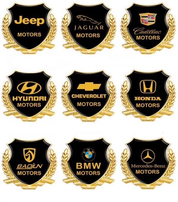 🚗Διακόσμηση αυτοκόλλητου με μεταλλικό λογότυπο αυτοκινήτου, τριγωνικό γυάλινο πλαϊνό λογότυπο πίσω παρμπρίζ αυτοκινήτου