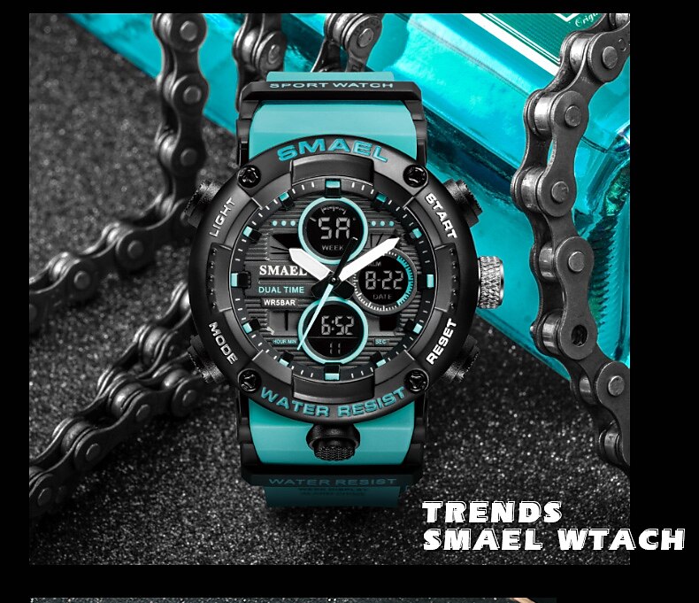 SMAEL Ceas Sport Bărbați Ceas de m&acirc;nă Impermeabil Alarma 8038 Ceas Bărbați Ceasuri Digitale Militare Militare Ceasuri Cuarț 2023 - 12,59 USD &ndash;P14
