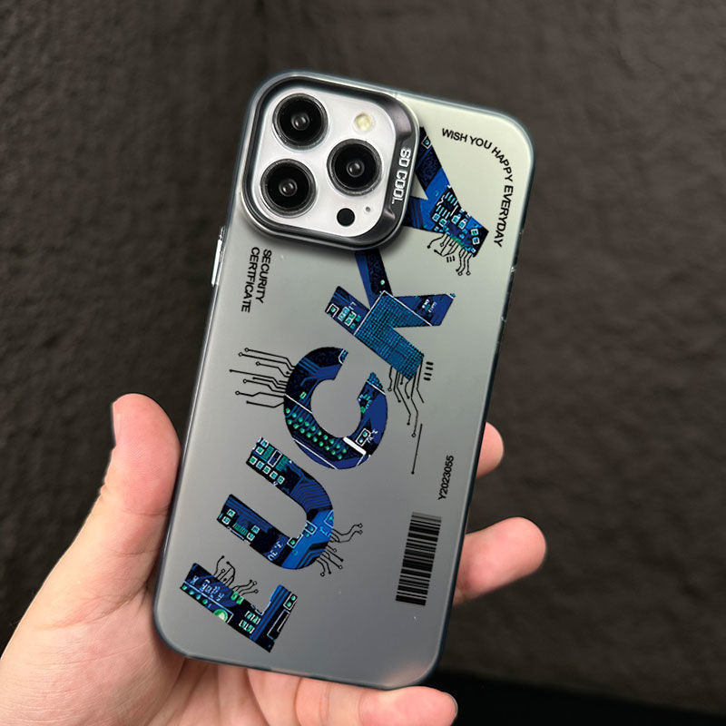 🌬🥰Cyber​​​​​​​Αγγλικά✨Κατάλληλη για iPhone📱Θήκη τηλεφώνου με μεγάλες τρύπες και αντιπτωτική, πολύχρωμη και δημοφιλής στη μόδα