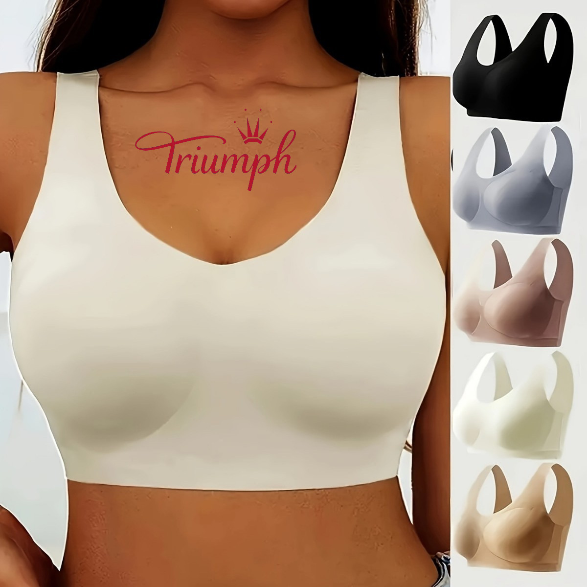 👙𝐓𝐫𝐢𝐮𝐦𝐩𝐡®σουτιέν χωρίς ραφή - μετάξι πάγου χωρίς ατσάλινα δαχτυλίδια (3 εσώρουχα)