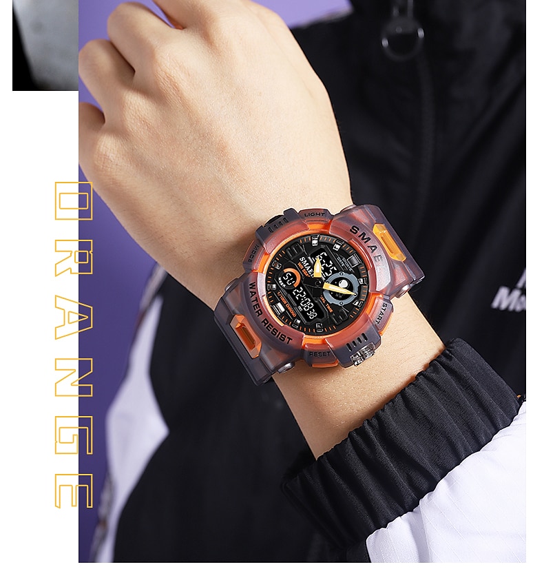 SMAEL Men Digital Watch Sports Tactical Fashion Wristwatch Luminous Stopwatch Alarm Clock Calendar Silicone Strap Watch Kids Back to School Gift 2023 - US $12.59 &ndash;P18
