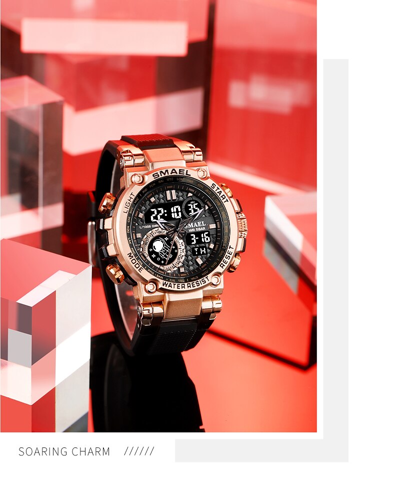 Smael Sports Watch Men Military Watch Digital Quartz Men Watch Waterproof 50M Swimming Alock Clock Army Men Wristwatches Kids Back to School Gift 2023 - US $16.99 &ndash;P11
