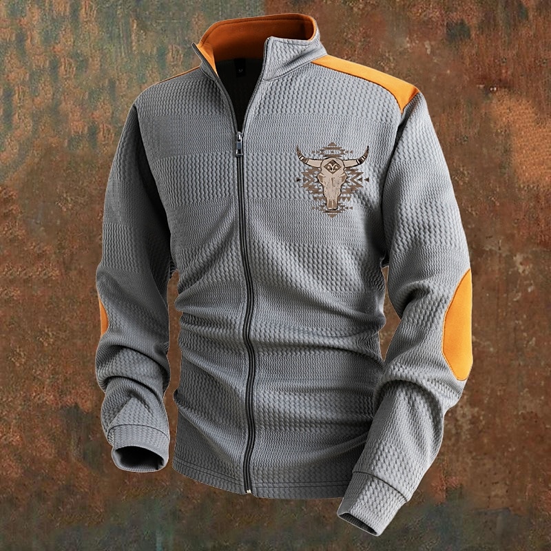 Ανδρικό ελαφρύ μπουφάν Casual Jacket Καθημερινά Διακοπές Αναπνεύσιμο στρώμα Ζακάρ Τσέπης Φθινοπωρινό και Χειμώνα Color Block Αντιλόπη Μόδα Κλασικό Κολάρο με βάση