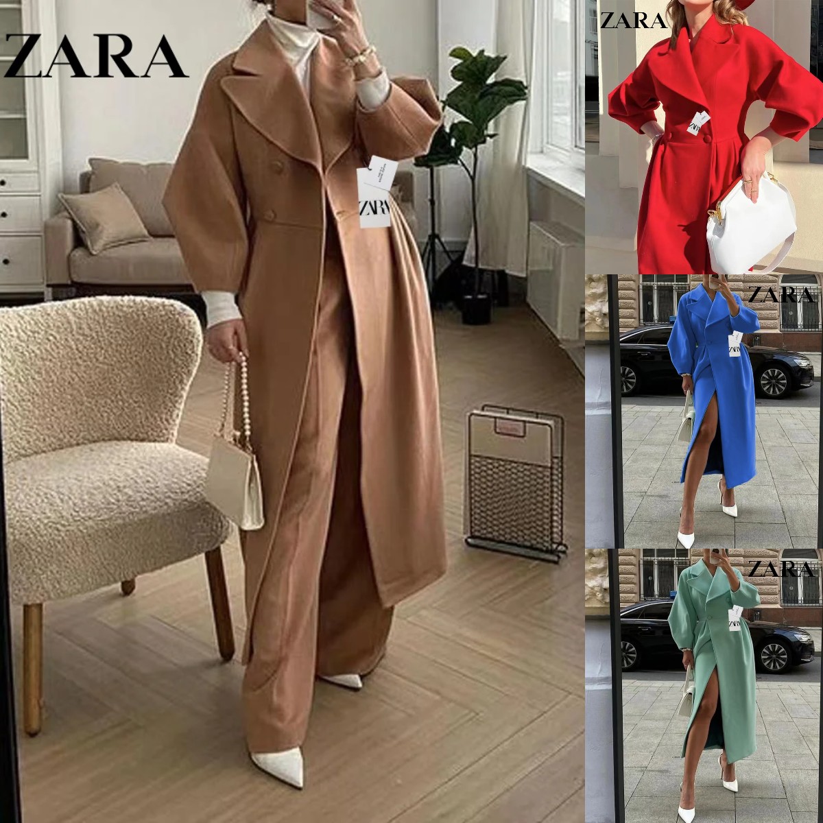 🐑[ZARA®]💗💃 Νέο φθινόπωρο 2023 Χειμώνας υψηλής ποιότητας πουκάμισο με μάλλινο γιακά Γυναικείο μάλλινο μπουφάν