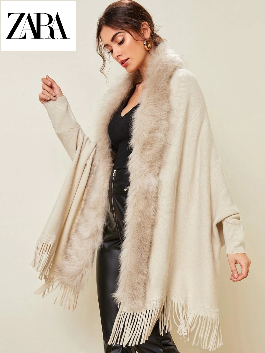 💗[ZARA®]💃 Σέξι, χαριτωμένη και λεπτή ζακέτα σάλι με φούντες και γούνινο γιακά, που κάνει τον γούνινο γιακά να φαίνεται αφράτο Τα ρούχα και τα σακάκια είναι πιο μοναδικά και γοητευτικά! Αγοράστε τώρα με δωρεάν αποστολή🛒👉
