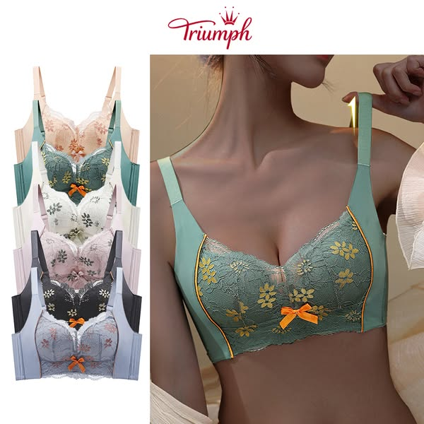 Περιορισμένη προσφορά 50% έκπτωση - Triumph -Δαντελωτό σουτιέν χωρίς σύρμα, κεντημένο