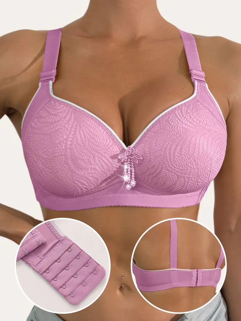 Γυναικείο αθλητικό σουτιέν χωρίς ραφές - ενισχυμένη στήριξη, ρυθμιζόμενες τιράντες, διακοσμητικό σε αντίθεση, άνετο καθημερινό στυλ