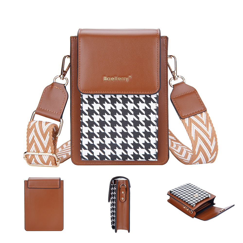 💗💃👜2023 νέα τσάντα κινητού τηλεφώνου😍New Fashion Trend καρό αντίθεση με πόρπη με χιαστί ώμου[Περιορισμένη Έκδοση] Τσάντα ώμου Universal Small Square Bag