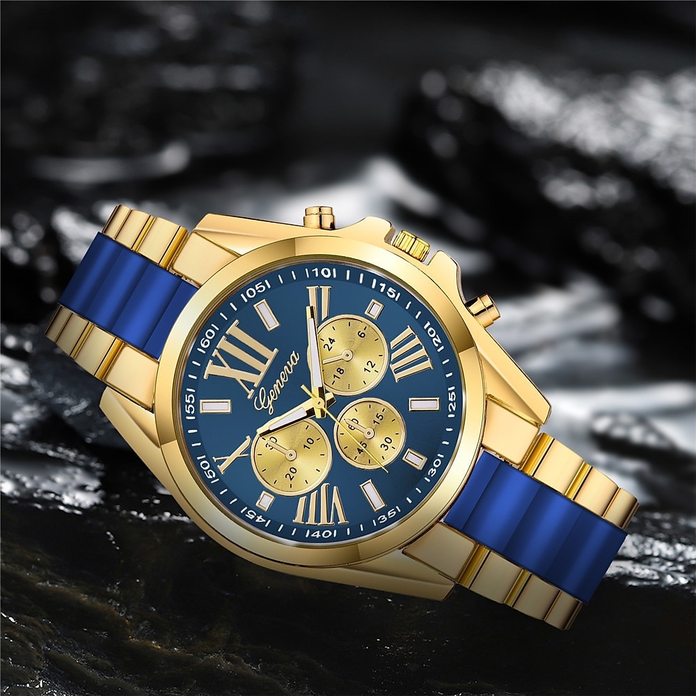 Men's Quartz Watch with Bracelet Set Luxury Business Analog Wristwatch Stainless Steel Strap Watch Male Watch Gift 2023 - US $9.89 &ndash;P9