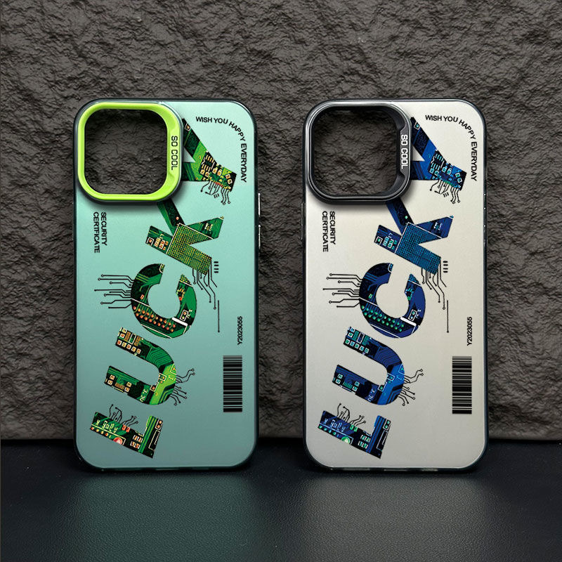 🌬🥰Cyber​​​​​​​Αγγλικά✨Κατάλληλη για iPhone📱Θήκη τηλεφώνου με μεγάλες τρύπες και αντιπτωτική, πολύχρωμη και δημοφιλής στη μόδα