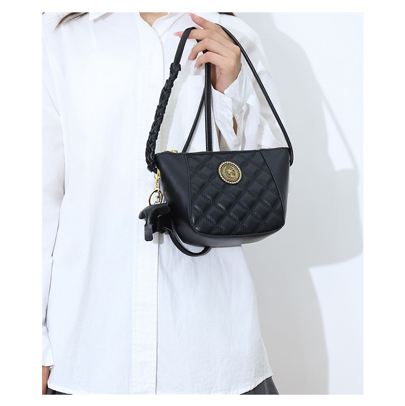 [Bag®]👜Ελαφρύ, πολυτελές bucket bag με υφή υψηλής ποιότητας💗💃 Τσάντα χιαστί χιαστί με διαμαντένια γραμμή κεντήματος με μικρό ελέφαντα😍