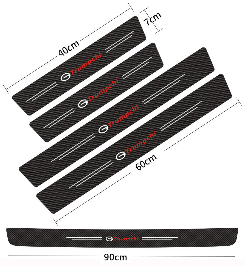Αυτοκόλλητο αυτοκόλλητο με λωρίδα μαρσπιέ πόρτας αυτοκινήτου από ανθρακονήματα, αντικαταπατητική, αντιχαρακτική προστασία πεντάλ πόρτας, διακοσμητικό αυτοκόλλητο