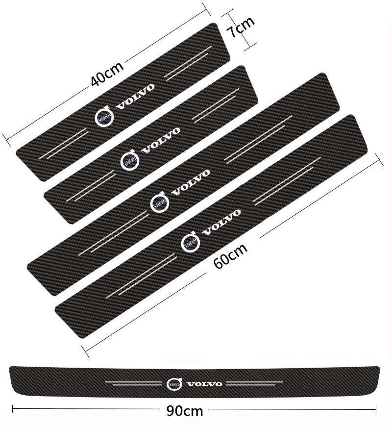 Αυτοκόλλητο αυτοκόλλητο με λωρίδα μαρσπιέ πόρτας αυτοκινήτου από ανθρακονήματα, αντικαταπατητική, αντιχαρακτική προστασία πεντάλ πόρτας, διακοσμητικό αυτοκόλλητο