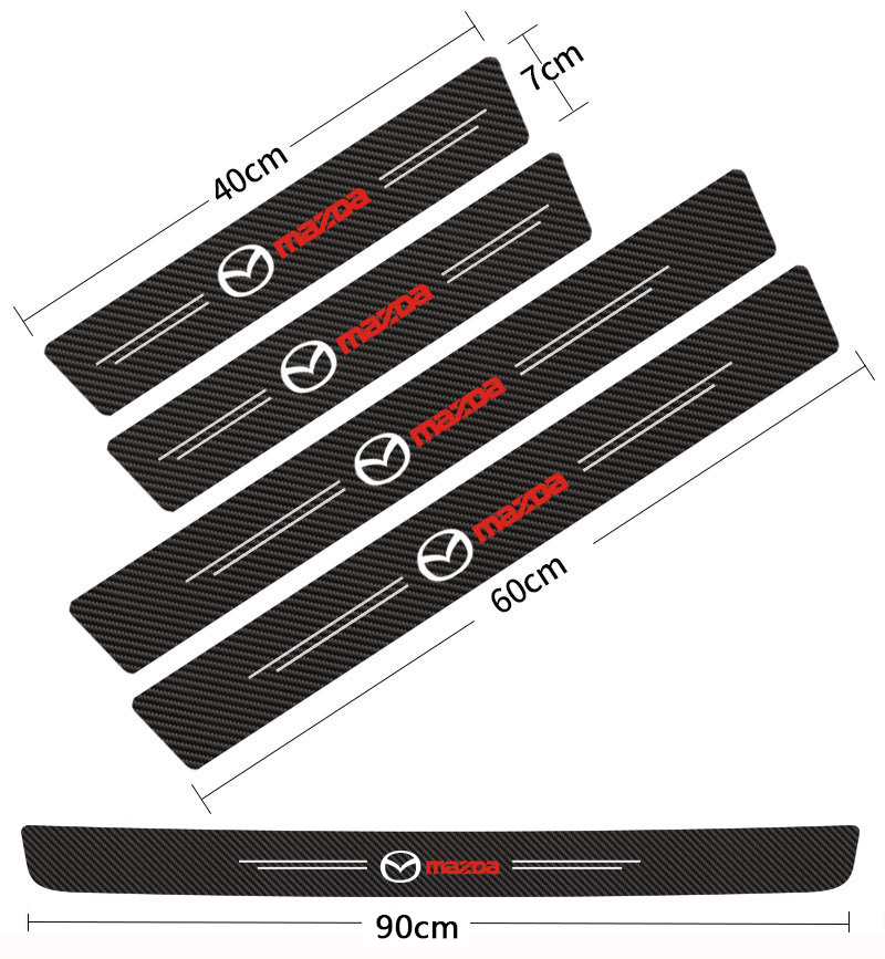 Αυτοκόλλητο αυτοκόλλητο με λωρίδα μαρσπιέ πόρτας αυτοκινήτου από ανθρακονήματα, αντικαταπατητική, αντιχαρακτική προστασία πεντάλ πόρτας, διακοσμητικό αυτοκόλλητο