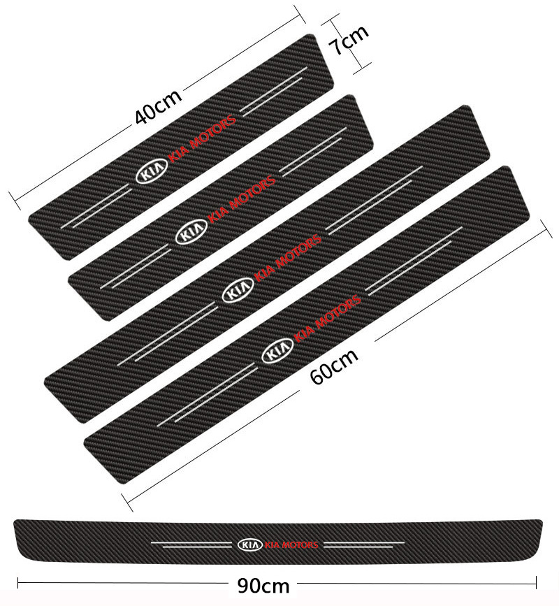 Αυτοκόλλητο αυτοκόλλητο με λωρίδα μαρσπιέ πόρτας αυτοκινήτου από ανθρακονήματα, αντικαταπατητική, αντιχαρακτική προστασία πεντάλ πόρτας, διακοσμητικό αυτοκόλλητο