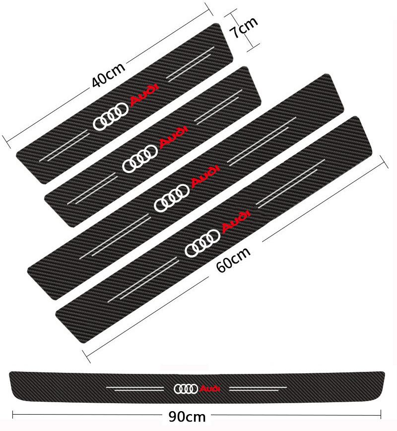 Αυτοκόλλητο αυτοκόλλητο με λωρίδα μαρσπιέ πόρτας αυτοκινήτου από ανθρακονήματα, αντικαταπατητική, αντιχαρακτική προστασία πεντάλ πόρτας, διακοσμητικό αυτοκόλλητο