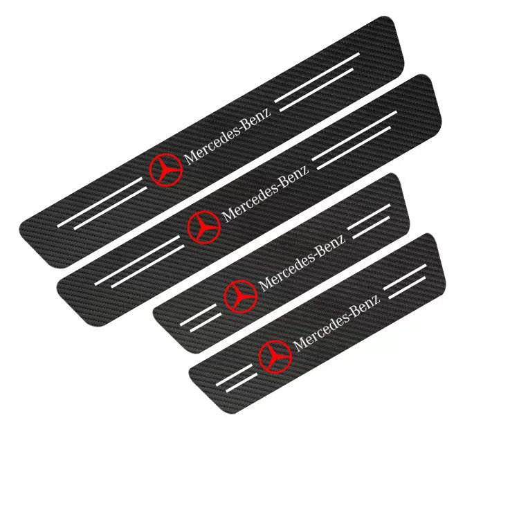 Αυτοκόλλητο αυτοκόλλητο με λωρίδα μαρσπιέ πόρτας αυτοκινήτου από ανθρακονήματα, αντικαταπατητική, αντιχαρακτική προστασία πεντάλ πόρτας, διακοσμητικό αυτοκόλλητο