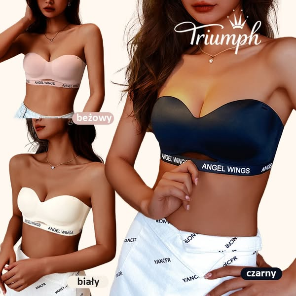 ✨ Υποστήριξη Triumph® Moda -50% - Σουτιέν Bandeau, χωρίς σύρμα, μπεζ, με αφαιρούμενα λουράκια.