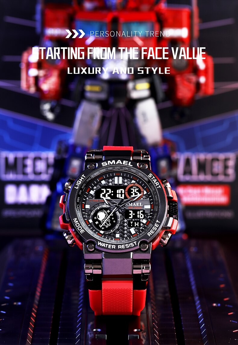 Smael Sports Watch Men Military Watch Digital Quartz Men Watch Waterproof 50M Swimming Alock Clock Army Men Wristwatches Kids Back to School Gift 2023 - US $16.99 &ndash;P1