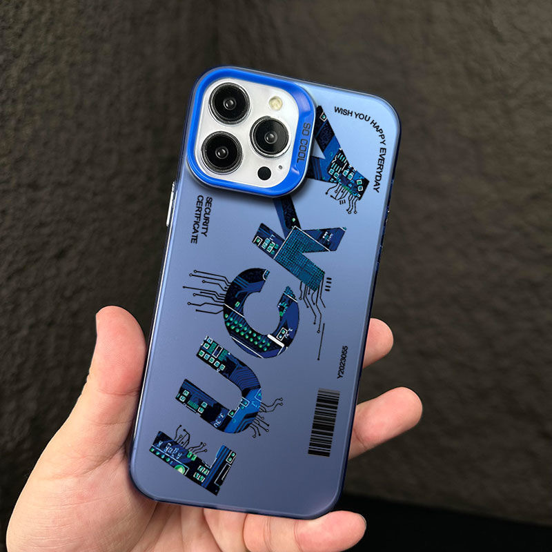 🌬🥰Cyber​​​​​​​Αγγλικά✨Κατάλληλη για iPhone📱Θήκη τηλεφώνου με μεγάλες τρύπες και αντιπτωτική, πολύχρωμη και δημοφιλής στη μόδα