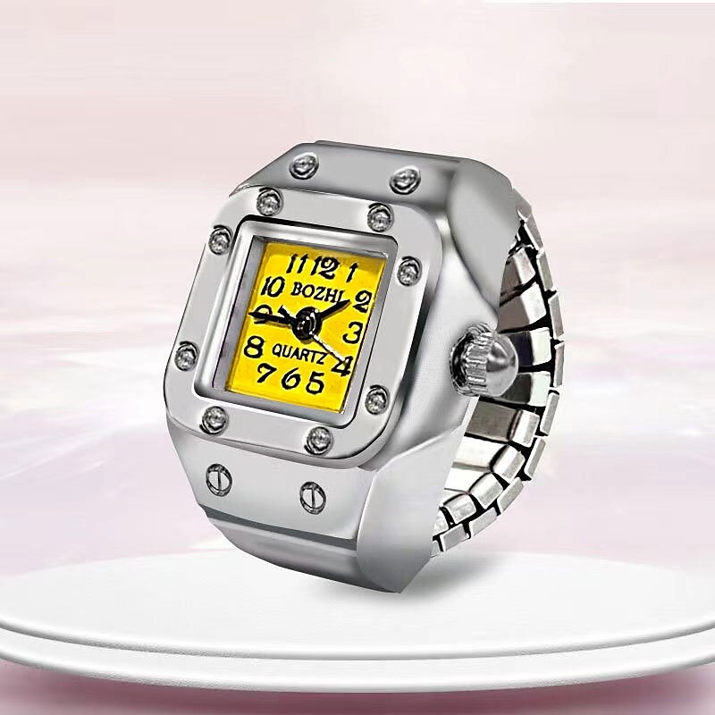 Ceas cu degete punk vintage, mini curea elastică, ceasuri din aliaj, inele pentru cuplu, bijuterii, ceas, cuarț, retro, roman, inel, femei, fete, 2023 - 8,99 USD -P10
