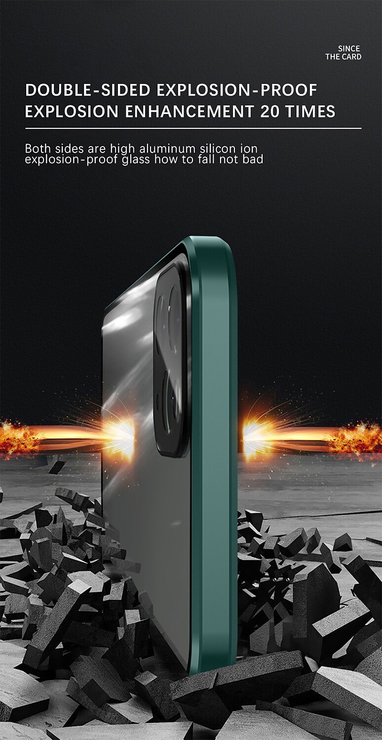 Husă pentru telefon pentru Apple iPhone 15 Pro Max Plus iPhone 14 Pro Max Plus 13 12 11 Mini X XR XS 8 7 Adsorbție magnetică Protectie completă a lentilei pentru aparatul foto Anti-zg&acirc;rieturi Sticlă temperată colorată solidă 2023 - 12,74 USD &ndash;P4