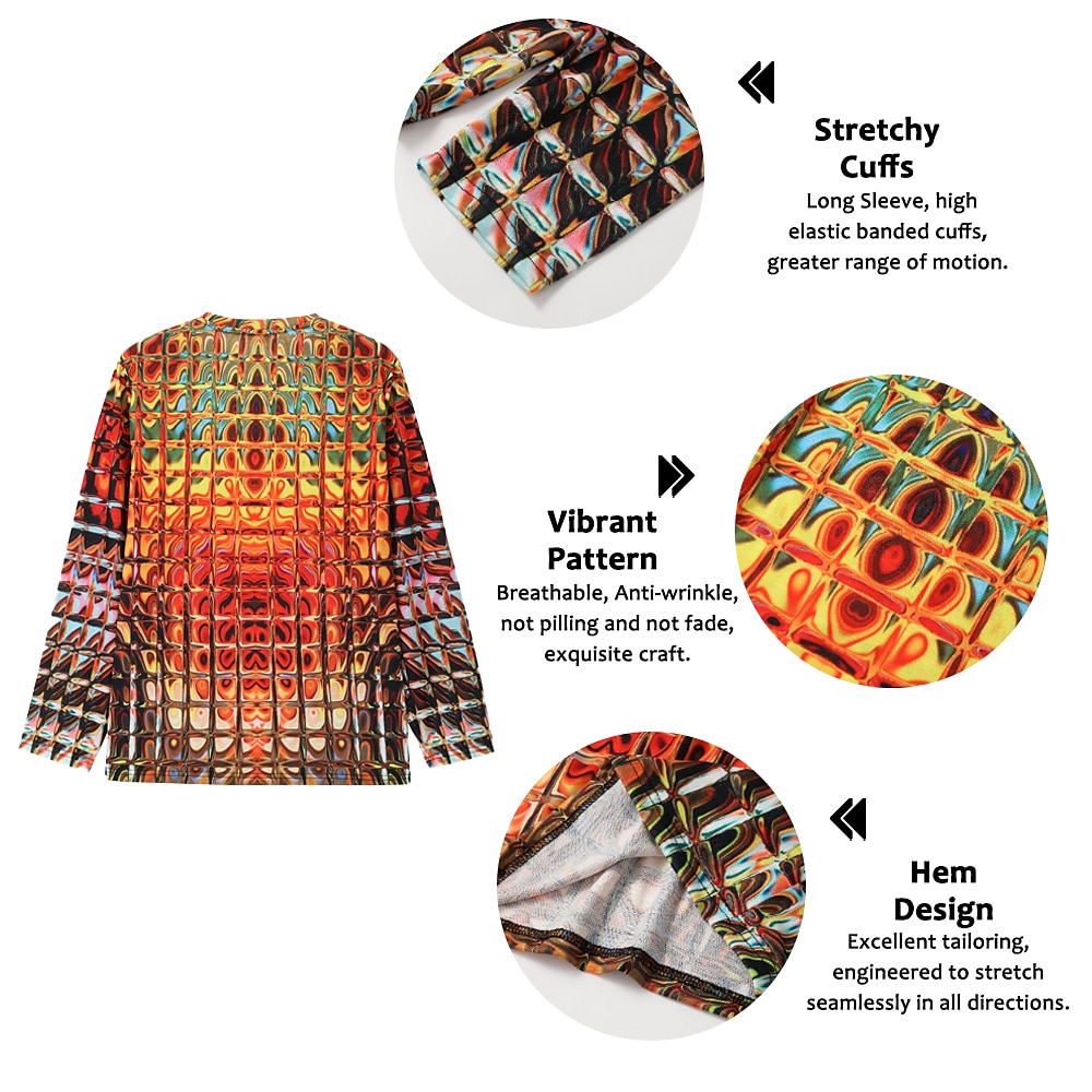 Men's Graphic Gradient Metallic Shirt T shirt Long Sleeve T shirt 3D Print Crew Neck Shirt Vintage Fashion Designer Outdoor Daily Sports 1 2 3 Spring &  Fall Clothing Apparel S M L XL 2XL 3XL 4XL 2024 - $21.99 &ndash;P2