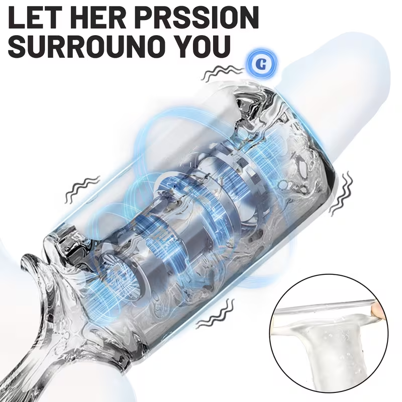 (✨Ιδιωτική Παράδοση✨)❤️Heaven - Αυτόματος Δονητής 5 σε 1 για Άνδρες και Αντλία Πέους