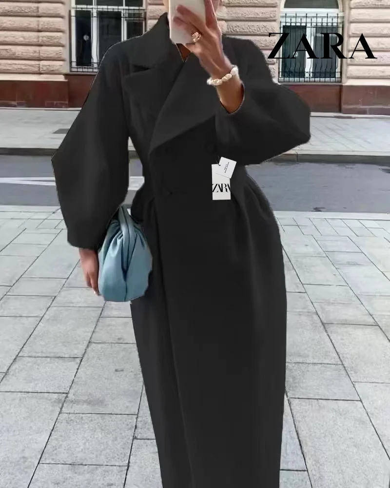 🐑[ZARA®]💗💃 Νέο φθινόπωρο 2023 Χειμώνας υψηλής ποιότητας πουκάμισο με μάλλινο γιακά Γυναικείο μάλλινο μπουφάν