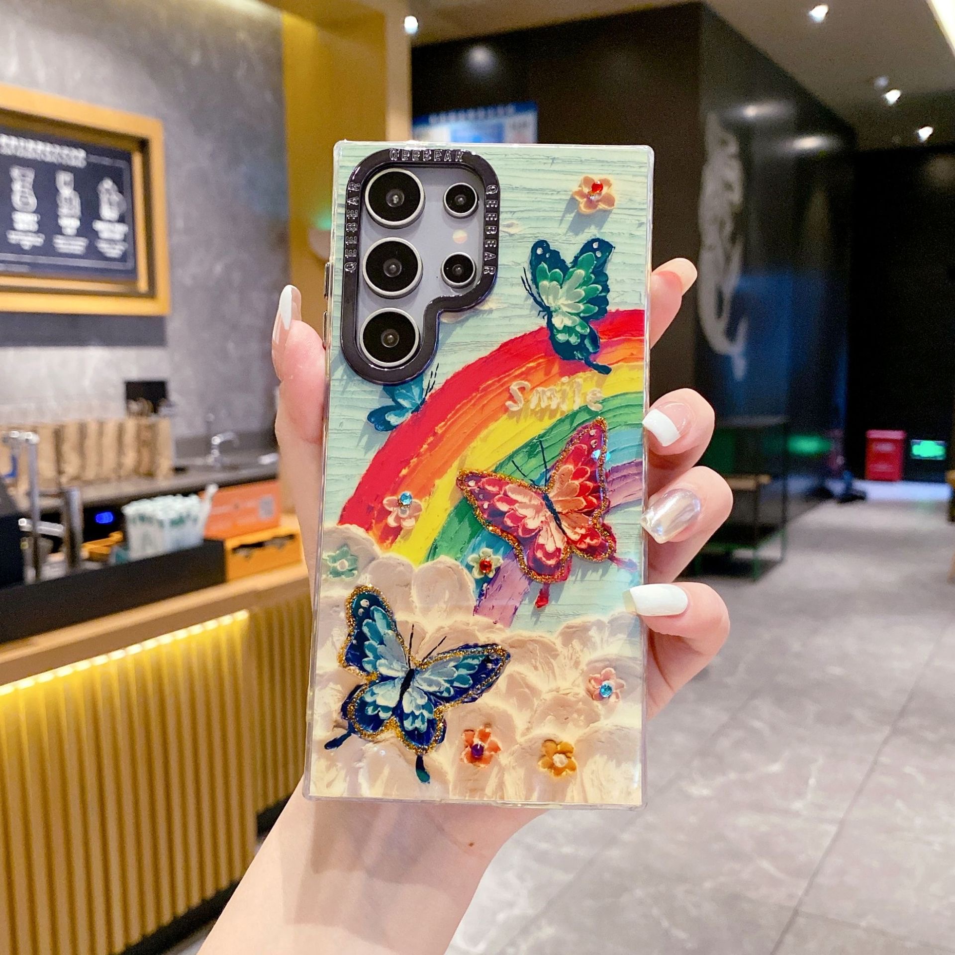 💖Λαδιογραφία Rainbow Flower Butterfly Θήκη για κινητό Samsung😍
