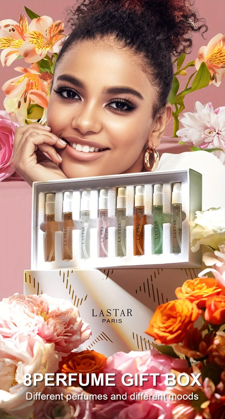 lastar 香水礼盒，8 袋香水 24 毫升，清新芳香女士持久香水，木质果香花香不同香味组合装，家庭、约会和旅行必备，理想的万圣节/圣诞节/节日礼物 详情 0