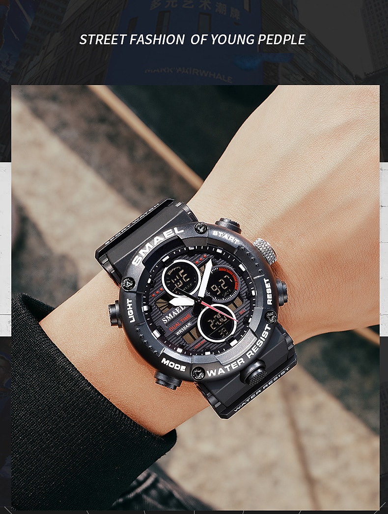 SMAEL Ceas Sport Bărbați Ceas de m&acirc;nă Impermeabil Alarma 8038 Ceas Bărbați Ceasuri Digitale Militare Militare Ceasuri Cuarț 2023 - 12,59 USD &ndash;P9